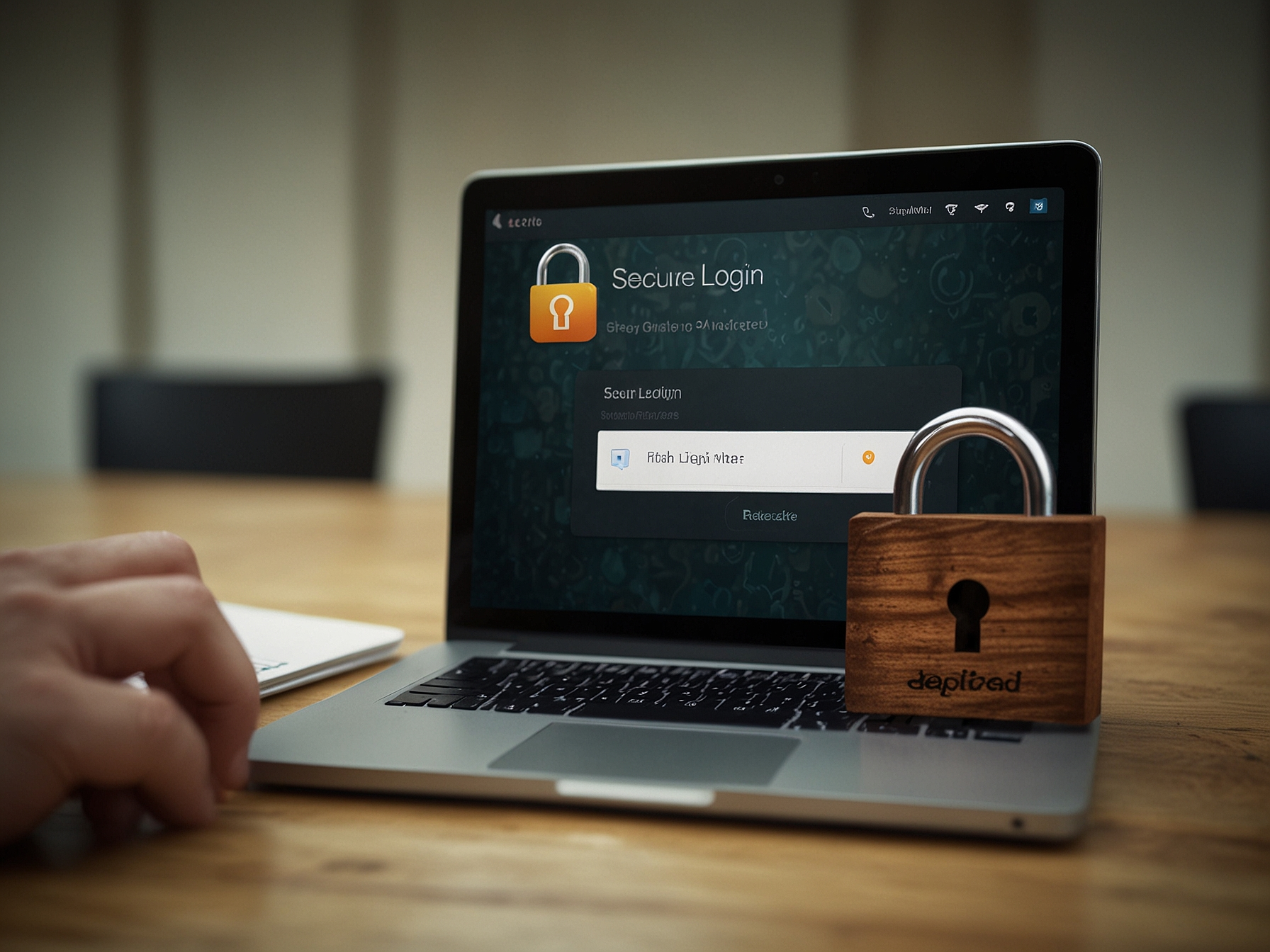 Interfaz de inicio de sesión con botón seguro